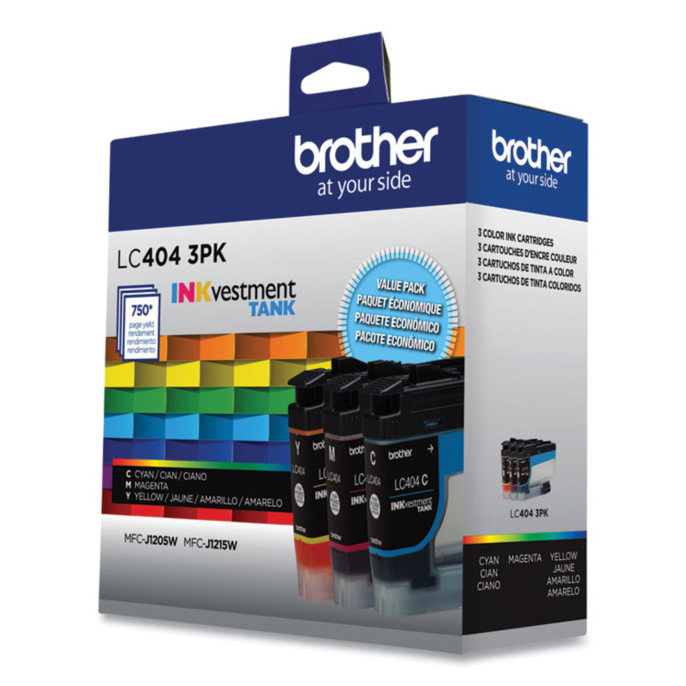 BROTHER INTL. CORP. LC4043PKS LC4043PK INKvestment Ink, 750 Page-Yield, Cyan/Magenta/Yellow, 3/Pack