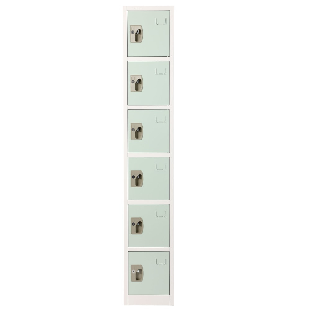 ADIR CORP. Alpine ADI629-206-MGRN-PKG-2  6-Tier Steel Lockers, 72inH x 12inW x 12inD, Misty Green, Pack Of 2 Lockers