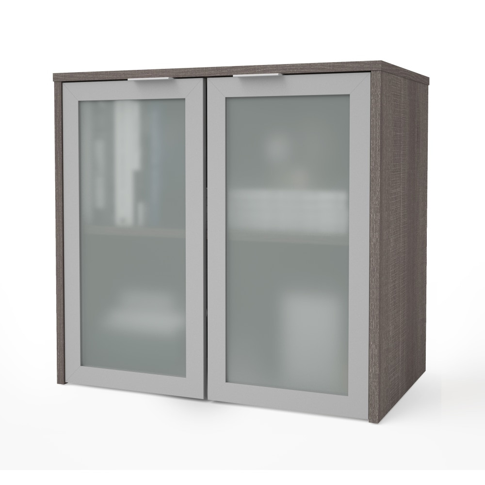 BESTAR INC. Bestar 160521-1147  i3 Plus 31inW Hutch With Frosted Glass Doors, Bark Gray