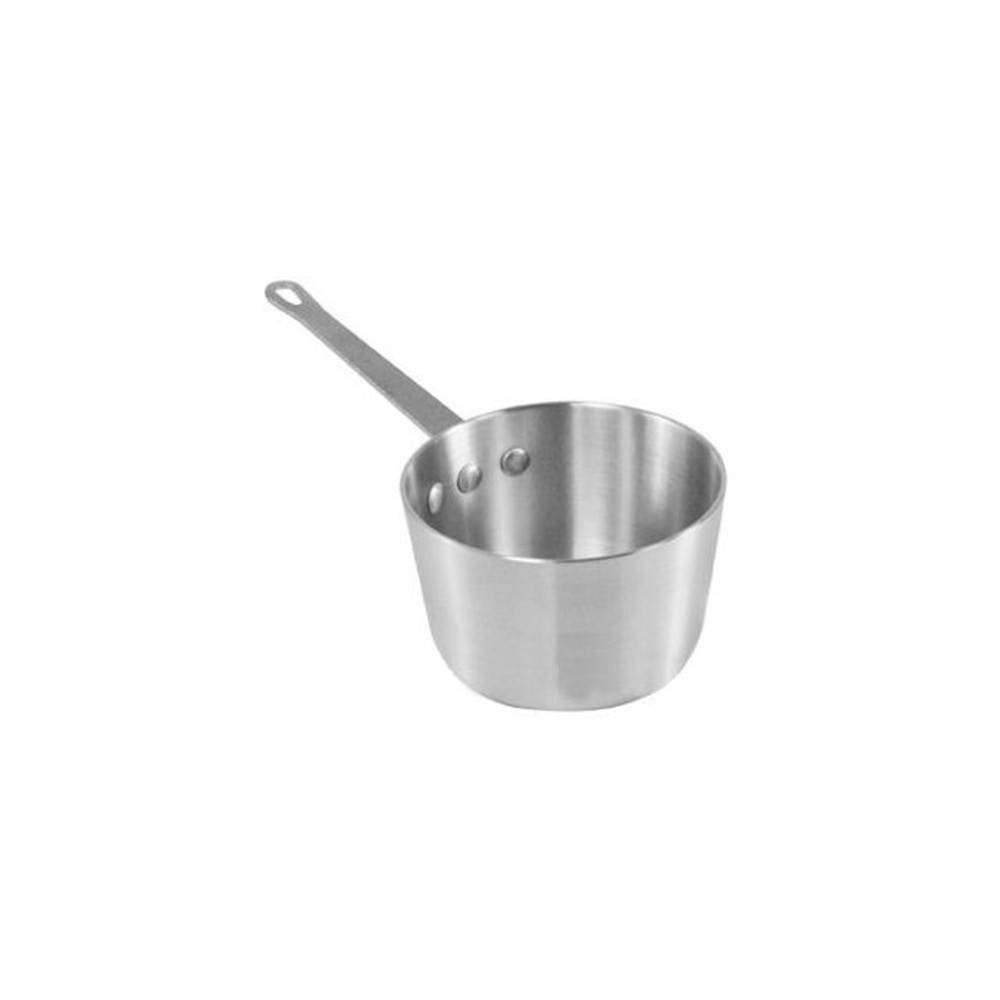 Create delicious soups, stews, pastas and sauces in the Vollrath Arkadia 2.75 Quart Aluminum Sauce Pan. Its heavy-duty construction withstands frequent use.  Built from heavy-duty 300 series aluminum.  2.75-quart capacity.  Non-insulated riveted handle provides a comfortable grip.  NSF certified.