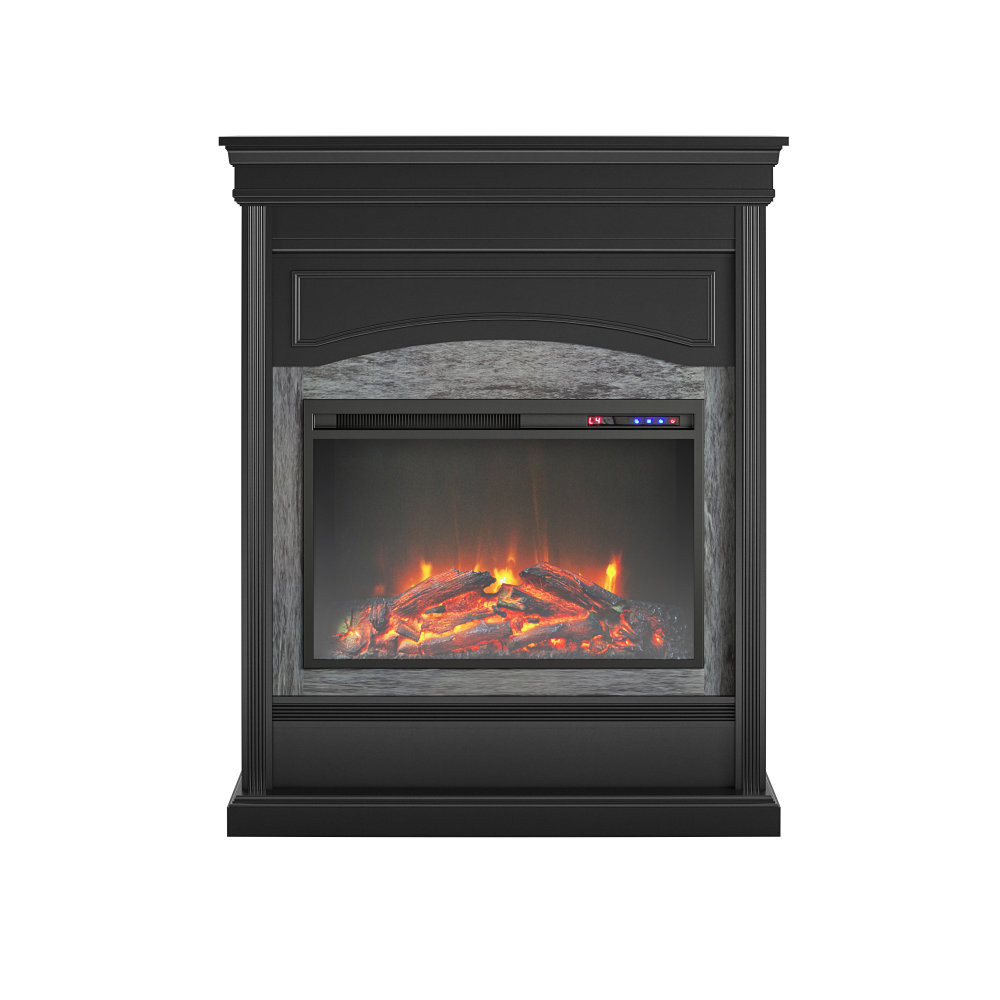 AMERIWOOD INDUSTRIES, INC. 8731872COM Ameriwood Home Lamont Electric Fireplace, 44-3/4inH x 40-1/2inW x 12-1/2inD, Black