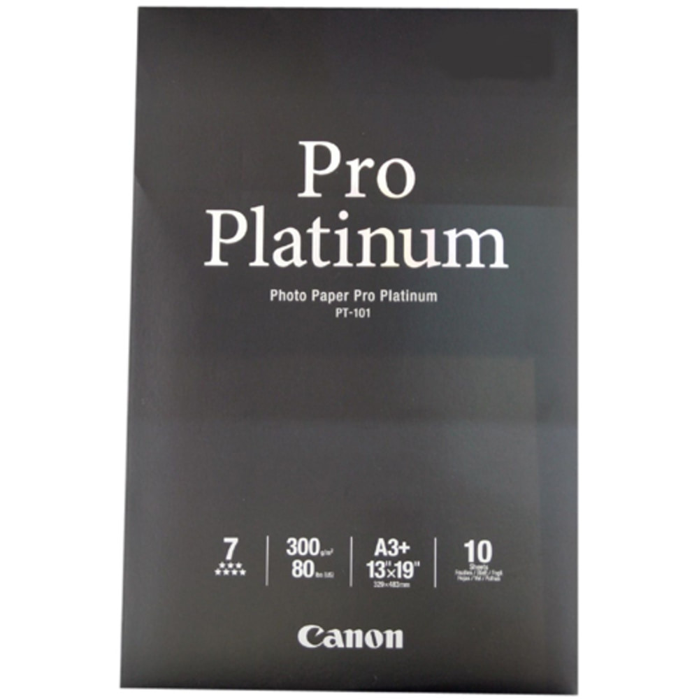 CANON USA, INC. Canon 2768B018  Pro Platinum Photo Paper, 13in x 19in, 98 (U.S.) Brightness, 80 Lb, White, Pack Of 10 Sheets