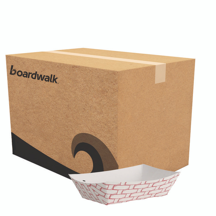 BOARDWALK 30LAG025 Paper Food Baskets, 0.25 lb Capacity, 2.69 x 4 x 1.05, Red/White, 1,000/Carton
