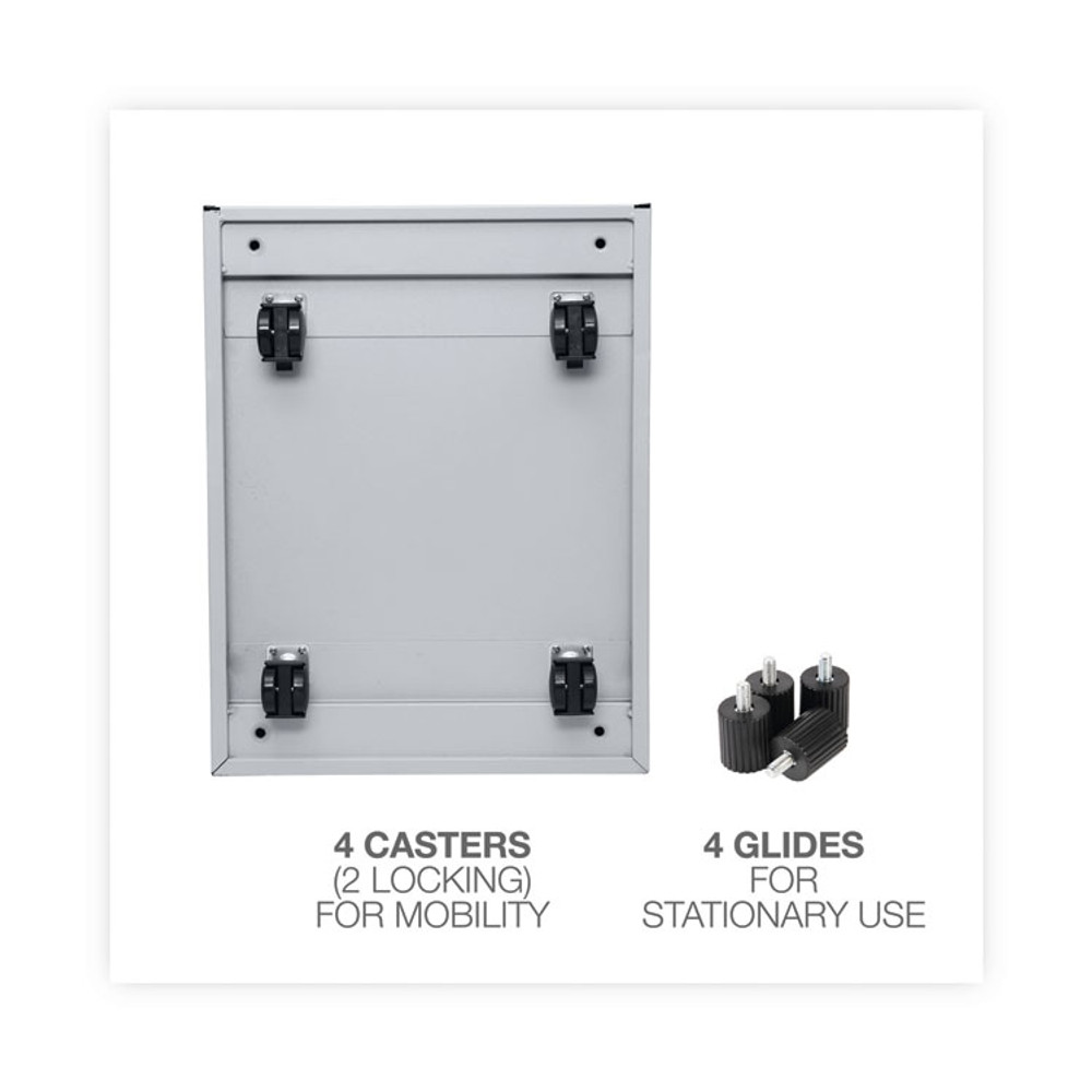 ALERA PAFFLG File Pedestal, Left or Right, 2 Legal/Letter-Size File Drawers, Light Gray, 14.96" x 19.29" x 27.75"