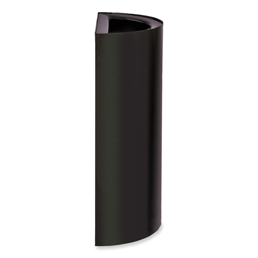 SAFCO PRODUCTS 9447BL Mixx Recycling Center Half-Round Receptacle, 23 gal, Steel, Black