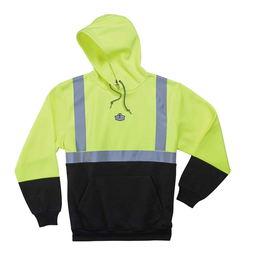 ERGODYNE CORPORATION 21686 Ergodyne GloWear 8293 Type R Class 2 Hooded Sweatshirt, XX-Large, Lime