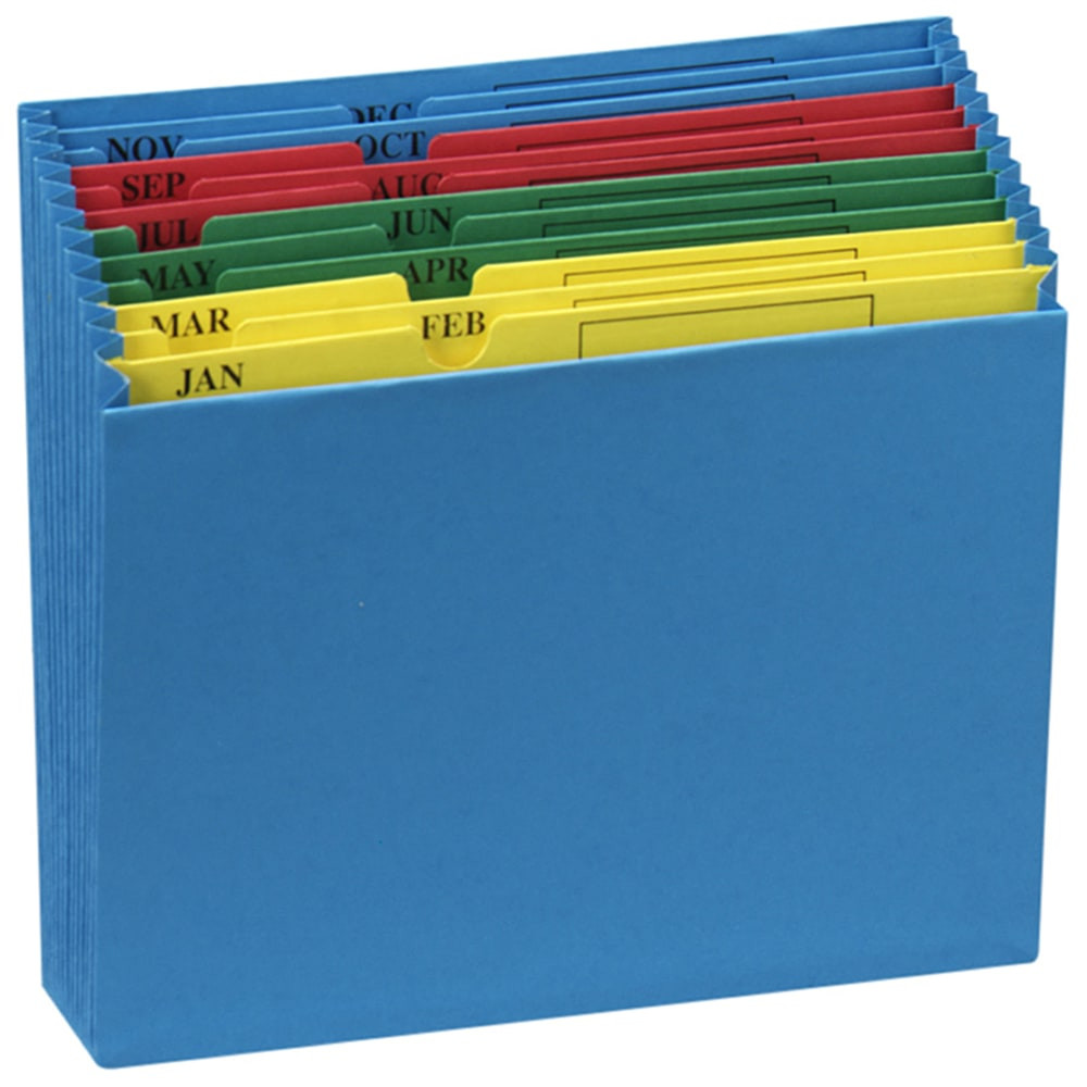 ESSELTE CORP 20135 Pendaflex File Pockets, QuickView Monthly Desktop Project, Letter Size, Jan-Dec, Blue