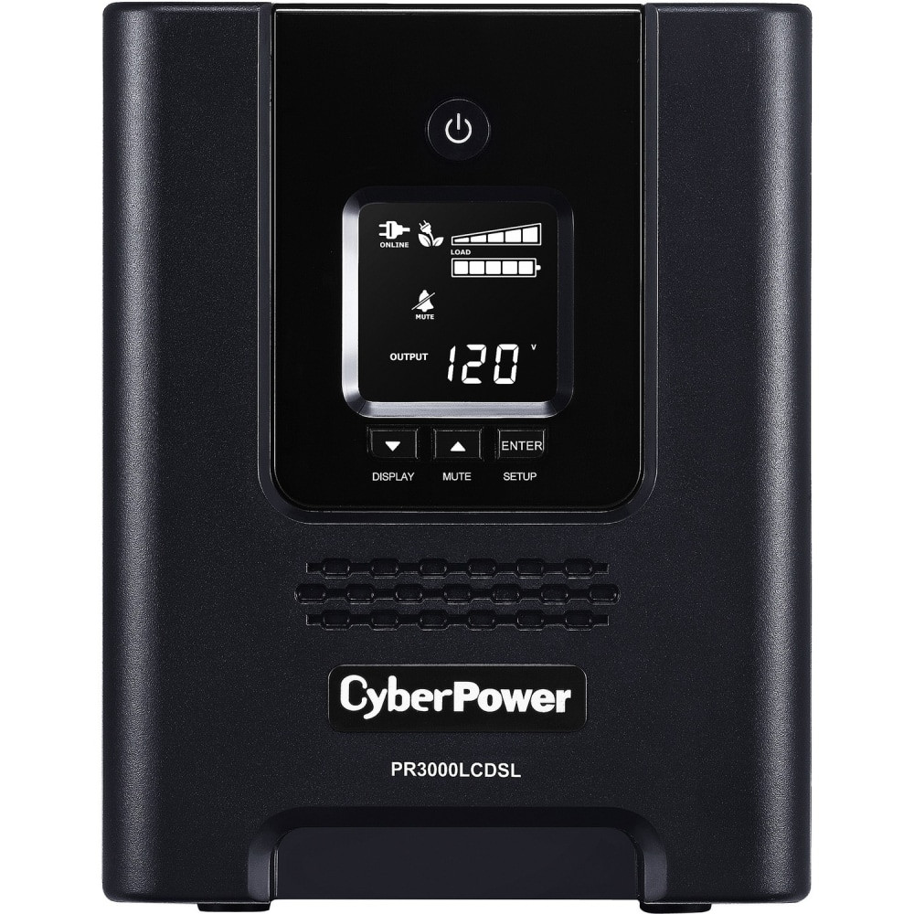 CYBERPOWERPC CyberPower PR3000LCDSL  Smart App Sinewave PR3000LCDSL - UPS - AC 120 V - 2700 Watt - 3000 VA - 9 Ah - RS-232, USB - output connectors: 7