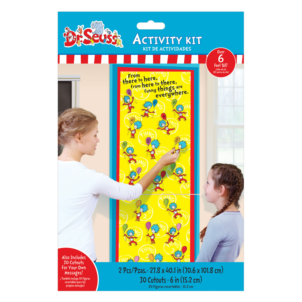 AMSCAN 670978  Dr. Seuss Activity Sheet Kits, 28in x 40in, Multicolor, 32 Pieces Per Kit, Set Of 3 Kits