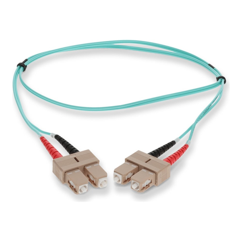 ADD-ON COMPUTER PERIPHERALS, INC. AddOn ADD-SC-SC-9M5OM3  9m SC OM3 Aqua Patch Cable - Patch cable - SC/UPC multi-mode (M) to SC/UPC multi-mode (M) - 9 m - fiber optic - duplex - 50 / 125 micron - OM3 - halogen-free - aqua