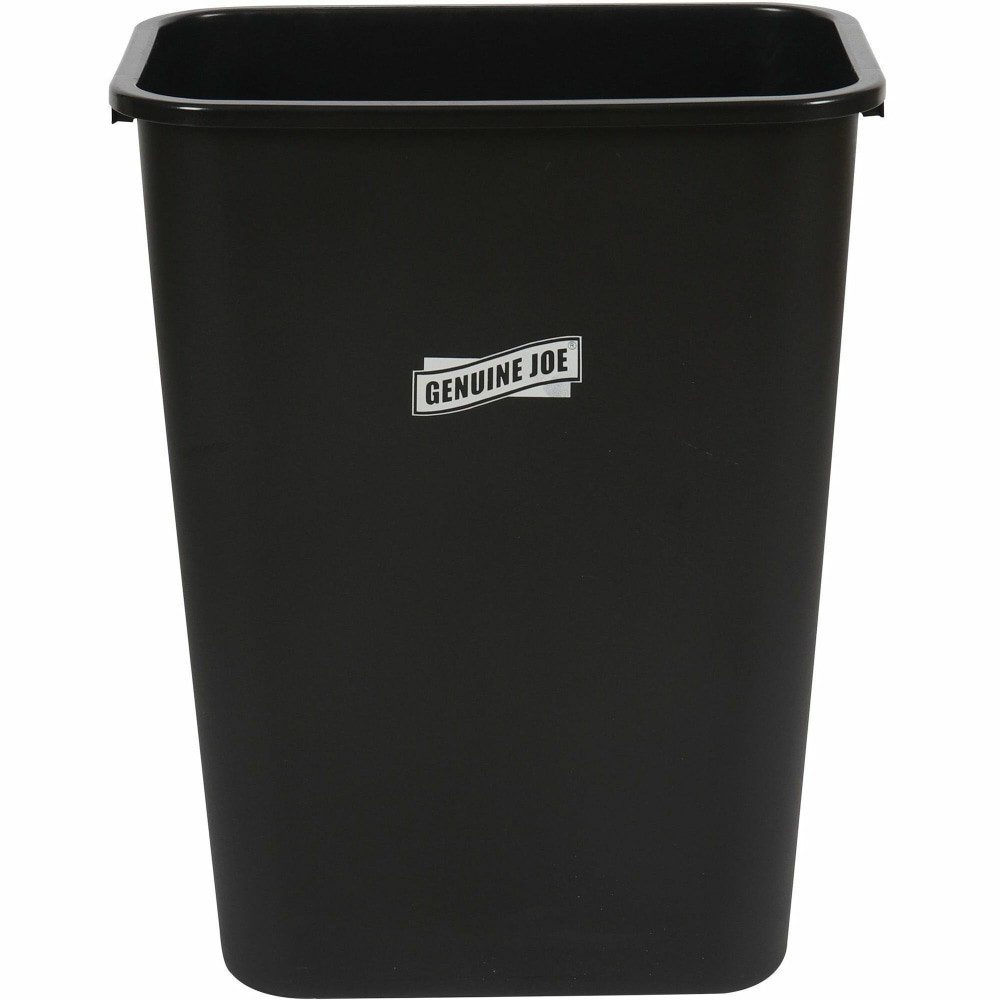 GENUINE JOE 00061  41-Quart Wastebasket - 10.25 gal Capacity - Durable, Sturdy, Dent Resistant, Chip Resistant, Rust Resistant, Long Lasting - 19.9in Height x 9.4in Width x 15.2in Depth - Polyethylene - Black - 1 Each