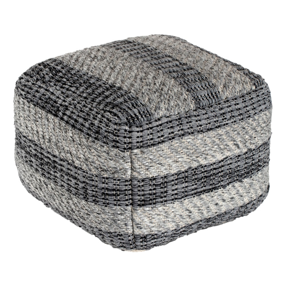 GFH ENTERPRISES INC. AMBPF023-2014 Anji Mountain I Got Stripes Pouf Ottoman, Gray