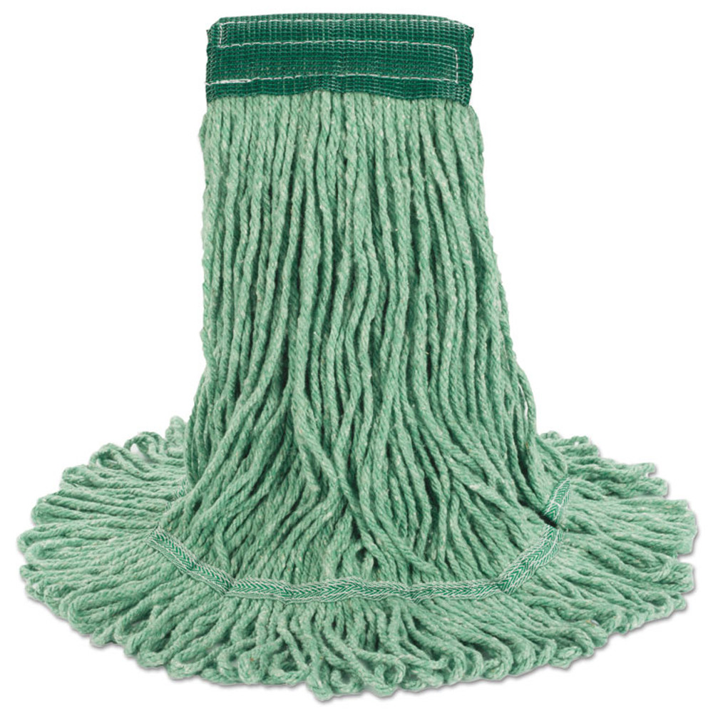 BOARDWALK 502GNCT Super Loop Wet Mop Head, Cotton/Synthetic Fiber, 5" Headband, Medium Size, Green, 12/Carton