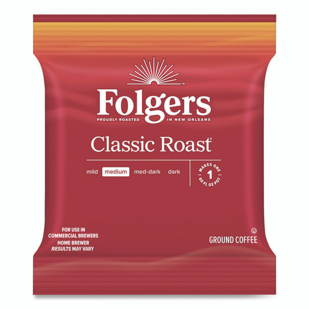 KEURIG DR PEPPER Folgers® 20457 Classic Roast Ground Coffee Fraction Pack, 1.2 oz Packets, 42/Carton