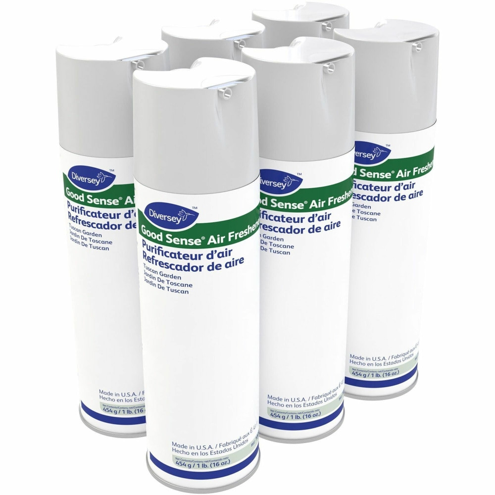 DIVERSEY 100949179  Good Sense Air Fresheners - Aerosol - 16 fl oz (0.5 quart) - Floral - 6 / Carton - Odor Neutralizer, Non-staining, Residue-free, CFC-free, Ozone-safe