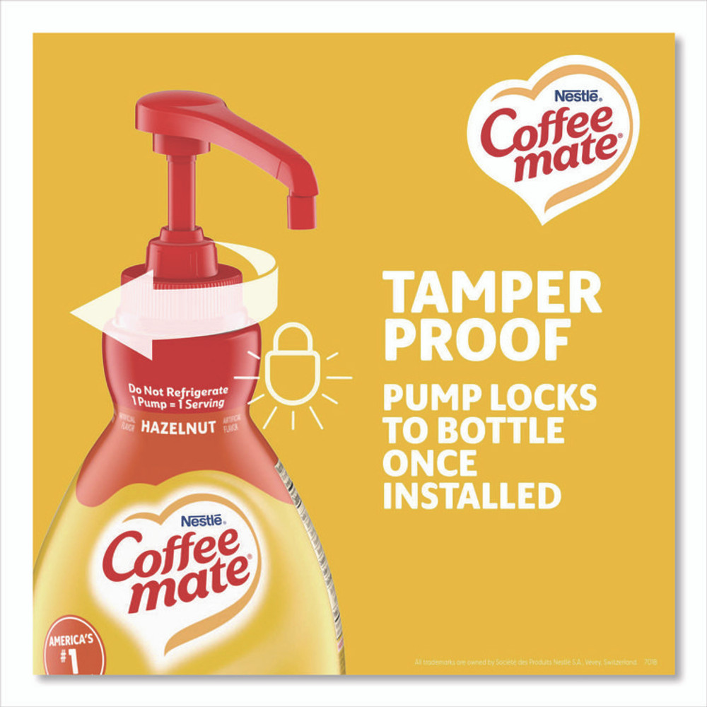 NESTLE Coffee mate® 31831 Liquid Coffee Creamer, Hazelnut, 1.5 L Pump Bottle