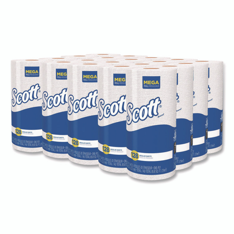 KIMBERLY-CLARK PROFESSIONAL Scott® 41482 Kitchen Roll Towels, 1-Ply, 11 x 8.75, White, 128/Roll, 20 Rolls/Carton