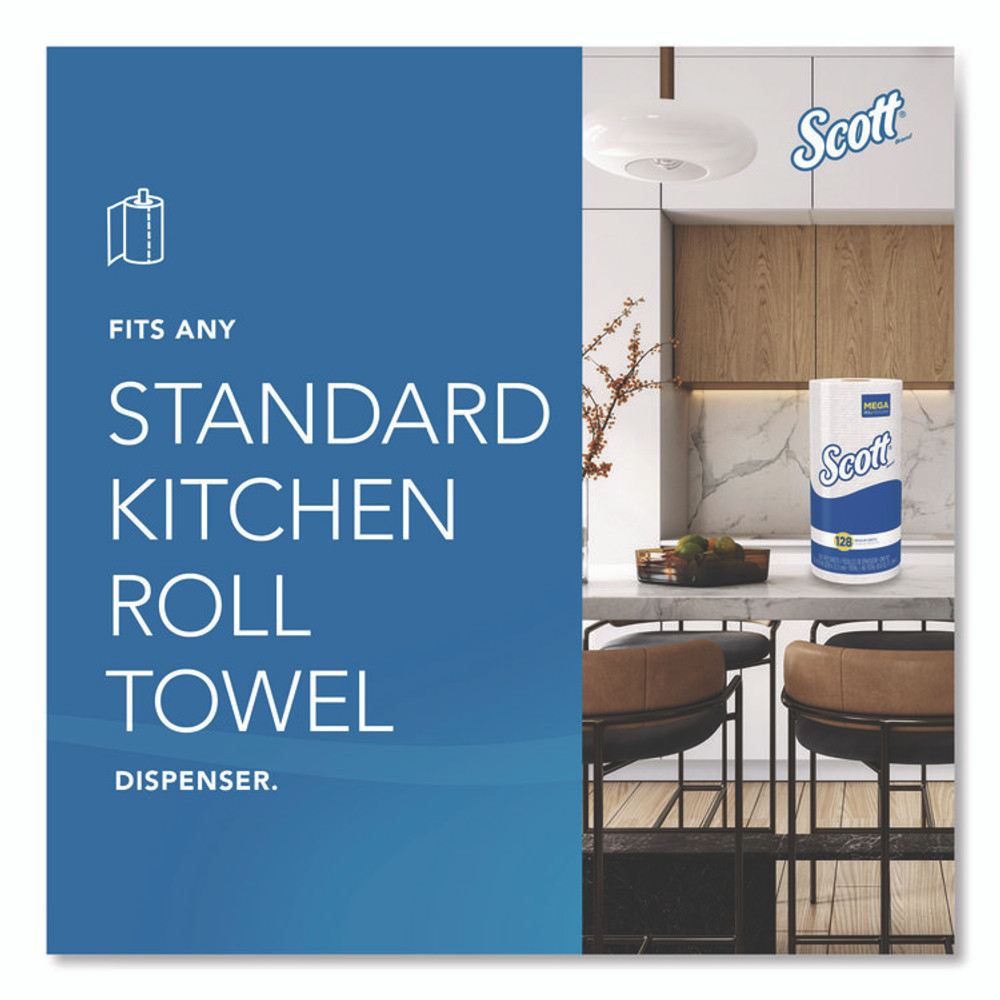 KIMBERLY-CLARK PROFESSIONAL Scott® 41482 Kitchen Roll Towels, 1-Ply, 11 x 8.75, White, 128/Roll, 20 Rolls/Carton