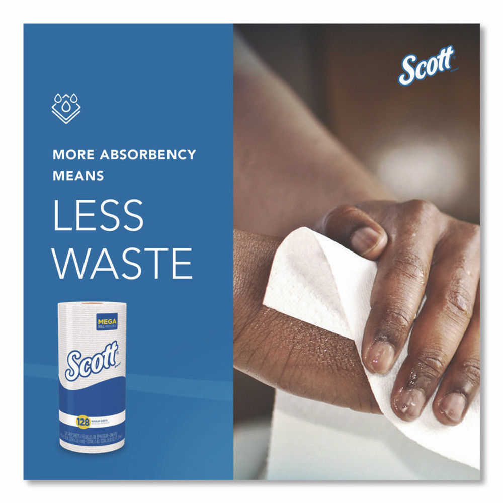KIMBERLY-CLARK PROFESSIONAL Scott® 41482 Kitchen Roll Towels, 1-Ply, 11 x 8.75, White, 128/Roll, 20 Rolls/Carton