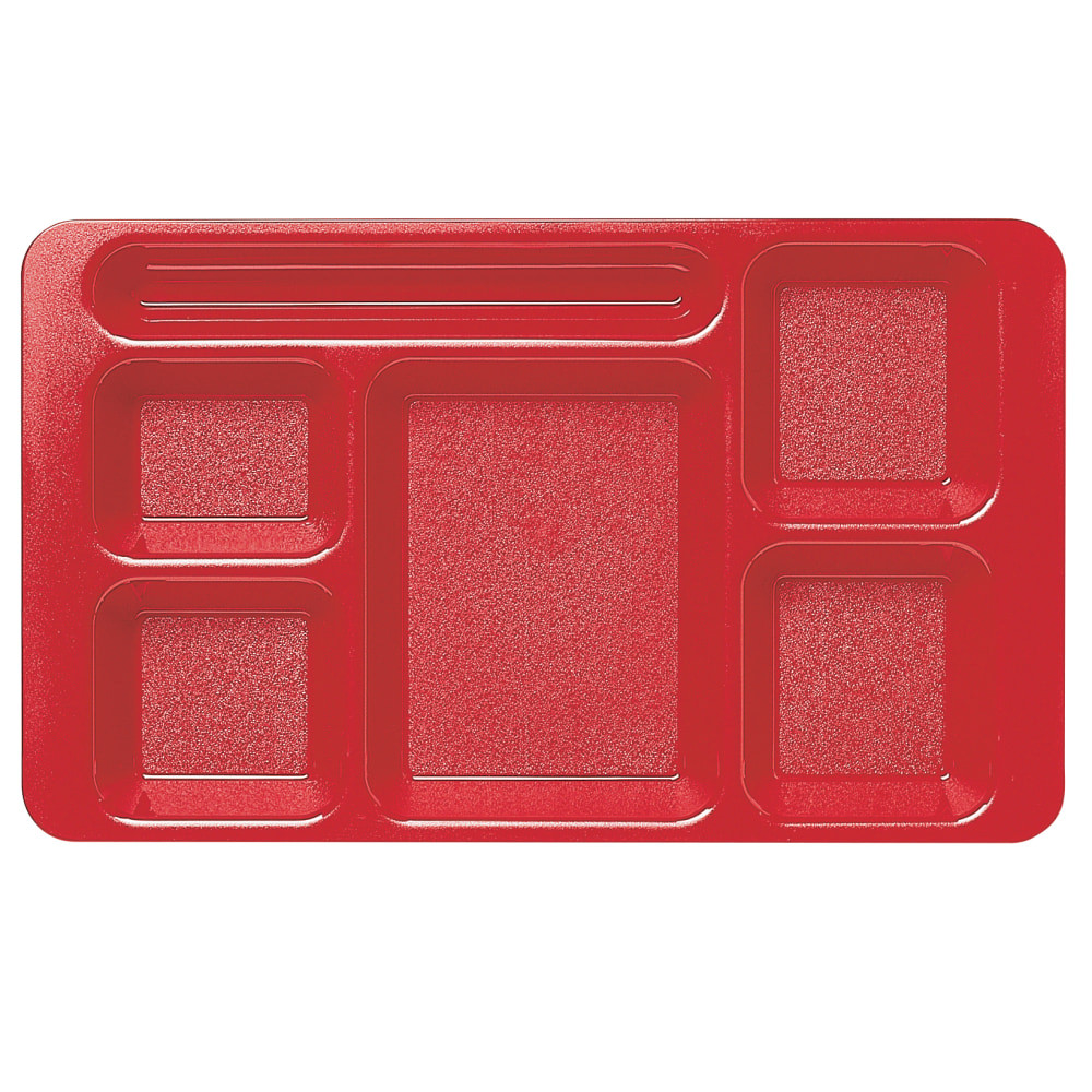 CAMBRO MFG. CO. Cambro 1596CW404  Camwear 5-Compartment Trays, Red, Pack Of 24 Trays