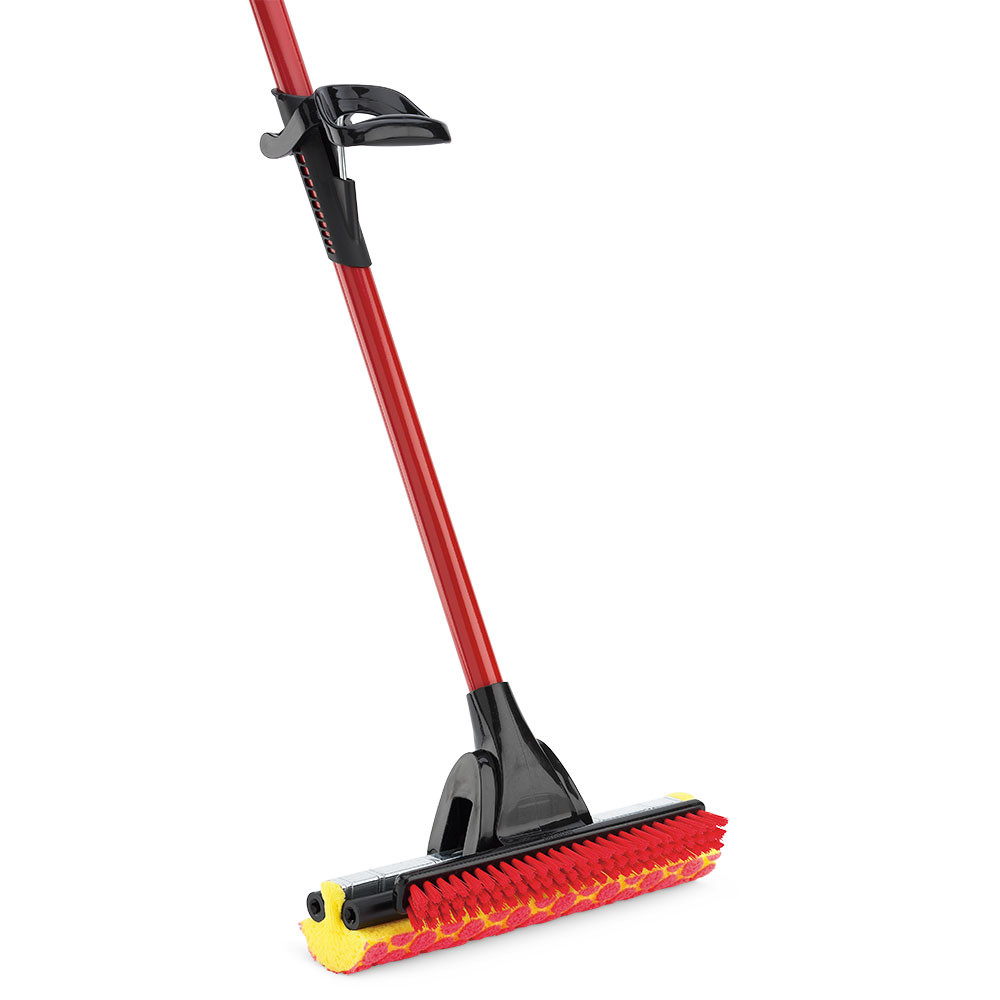 THE LIBMAN COMPANY 955 Libman Commercial Big Roller Mop With Scrub Brush, 12in, Red