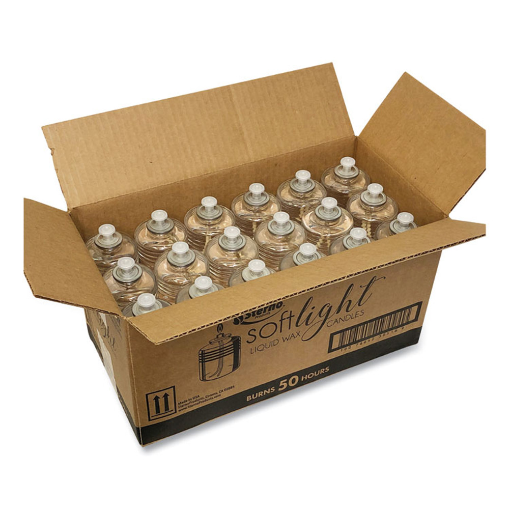 STERNO GROUP 30516 Soft Light Liquid Wax, 50 Hour Burn, 126 g, Clear, 36/Carton