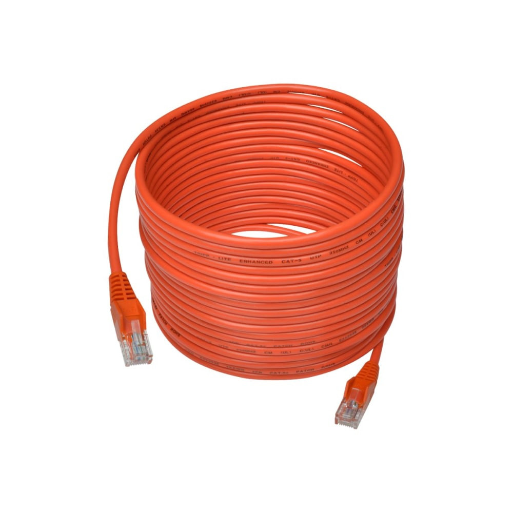 TRIPP LITE N001-025-OR  25ft Cat5 Cat5e Snagless Molded Patch Cable UTP Orange RJ45 M/M 25ft - 128 MB/s - Patch Cable - 25 ft - 1 x RJ-45 Male Network - 1 x RJ-45 Male Network - Gold-plated Contacts - Orange