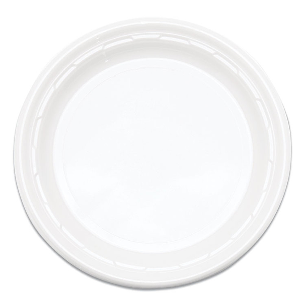 DART 6PWFPK Famous Service Plastic Dinnerware, Plate, 6" dia, White, 125/Pack