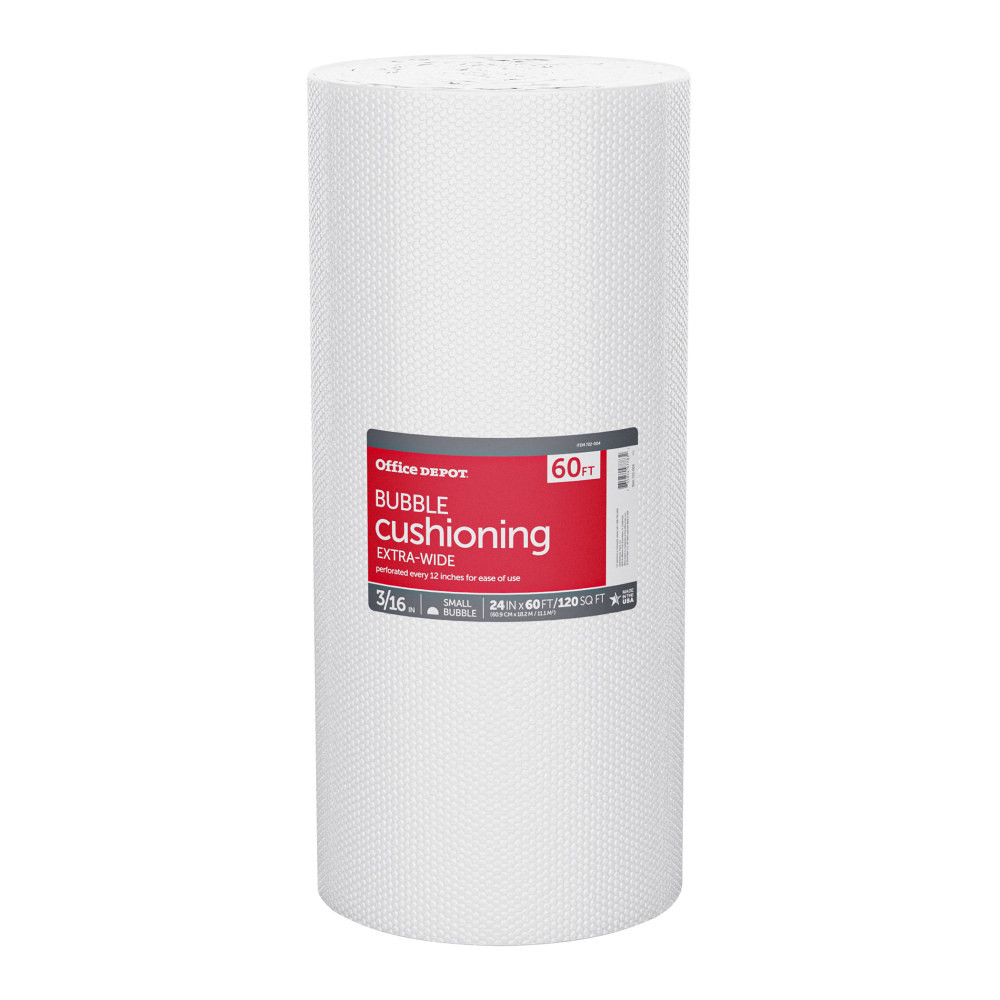 OFFICE DEPOT CSOD722004  Brand Small Bubble Cushioning, Extra-Wide, 3/16in Thick, Clear, 24in x 60ft