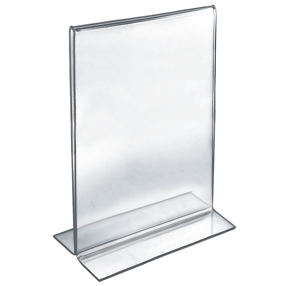 AZAR DISPLAYS 152708  Double-Foot Acrylic Sign Holders, 17in x 11in, Clear, Pack Of 10