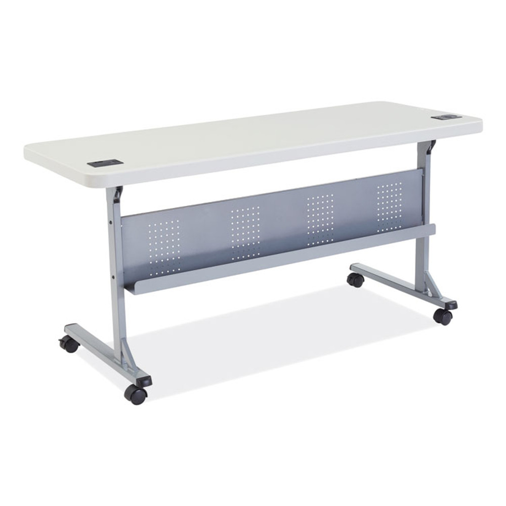 NATIONAL PUBLIC SEATING NPS® BPFT2460 Flip-N-Store Training Table, Rectangular, 24 x 60 x 29.5, Speckled Gray