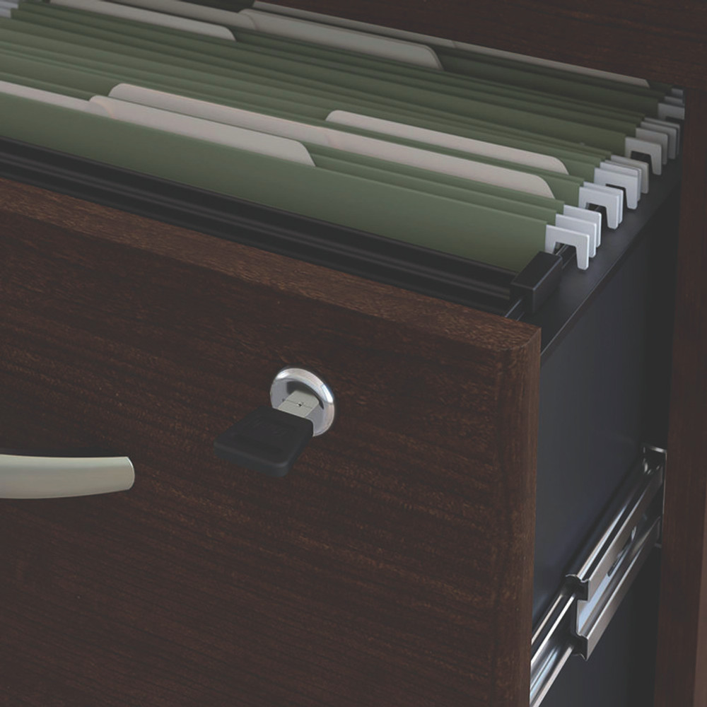 BUSH INDUSTRIES WC12953SU Series C Mobile Pedestal File, Left/Right, 3-Drawer: Box/Box/File, Legal/Letter/A4/A5, Cherry/Gray, 15.75 x 20.25 x 27.88
