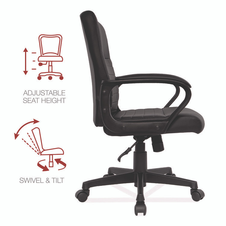 ALERA BC42B19 Alera Breich Series Manager Chair, Supports Up to 275 lbs, 16.73" to 20.39" Seat Height, Black Seat/Back, Black Base