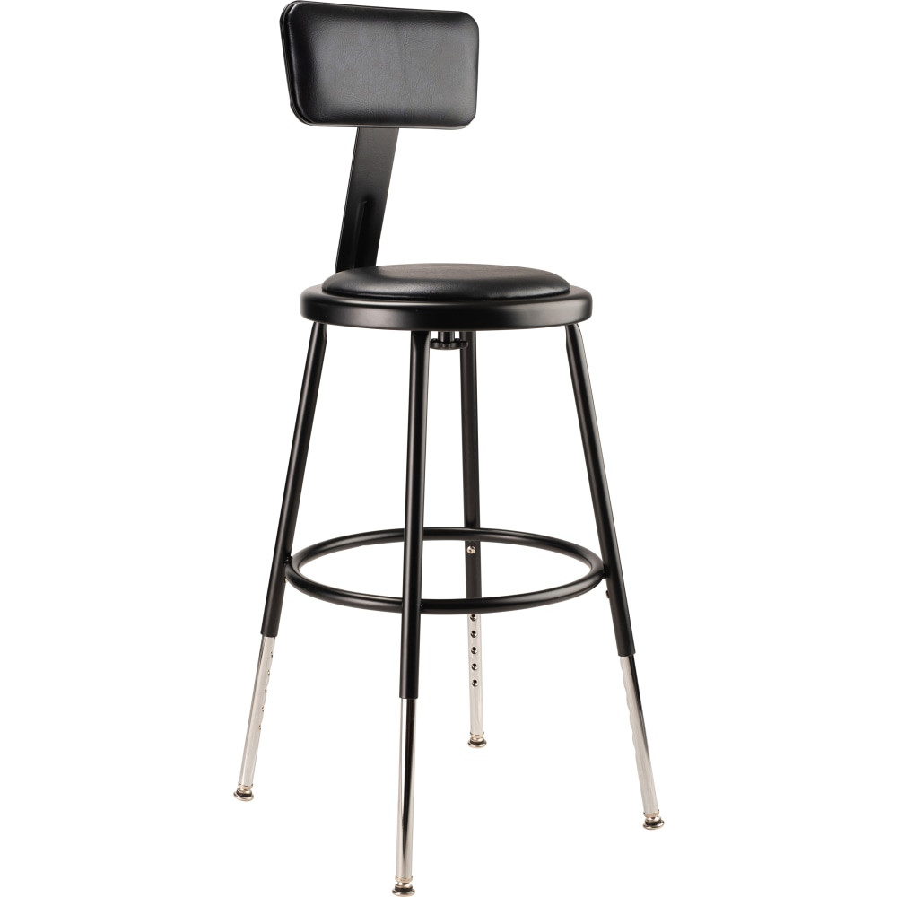 NATIONAL PUBLIC SEATING CORP National Public Seating 6418HB-10  6400 Adjustable-Height Task Stool, Black Seat/Black Frame
