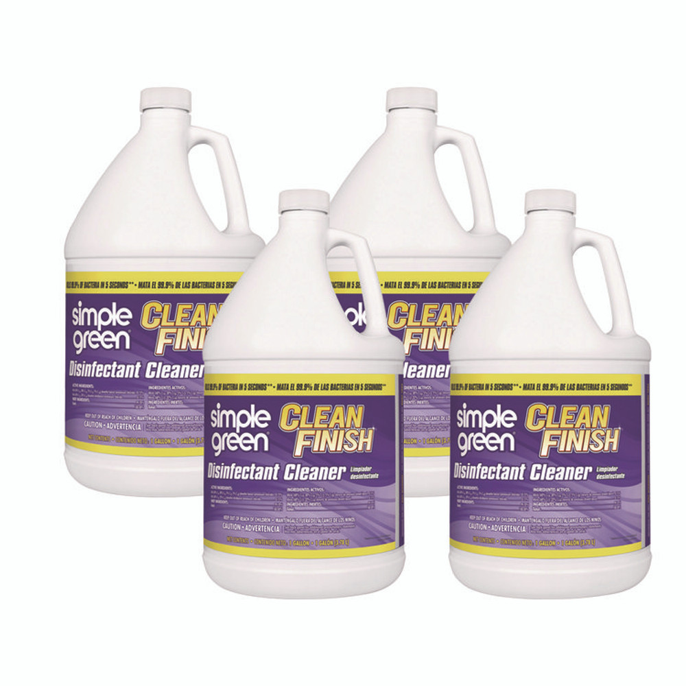 SUNSHINE MAKERS, INC. Simple Green® 01128 Clean Finish Disinfectant Cleaner, Herbal, 1 gal Bottle, 4/Carton