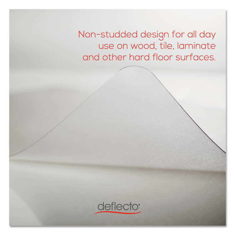 DEFLECTO CORPORATION CM21242COM EconoMat Non-Studded All Day Use Chair Mat for Hard Floors, Rectangular, 45" x 53", Clear, Ships Rolled