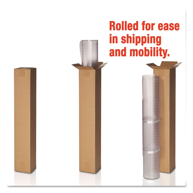 DEFLECTO CORPORATION CM21242COM EconoMat Non-Studded All Day Use Chair Mat for Hard Floors, Rectangular, 45" x 53", Clear, Ships Rolled