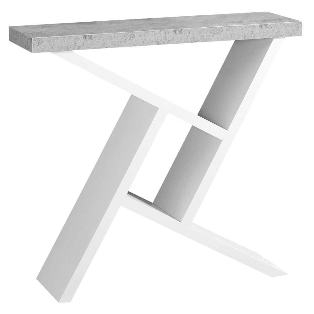MONARCH PRODUCTS I 2405 Monarch Specialties Accent Table Hall Console, Rectangular, White/Cement
