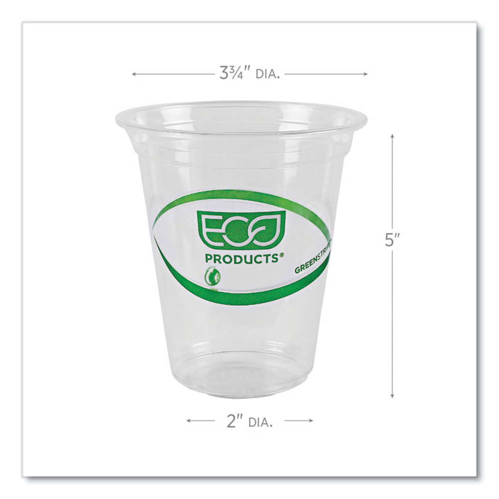 ECO-PRODUCTS,INC. EP-CC16GS GreenStripe Renewable and Compostable Cold Cups, 16 oz, Clear, 50/Pack, 20 Packs/Carton