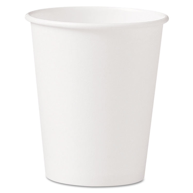 DART SOLO® 370W Single-Sided Poly Paper Hot Cups, 10 oz, White, 50/Sleeve, 20 Sleeves/Carton