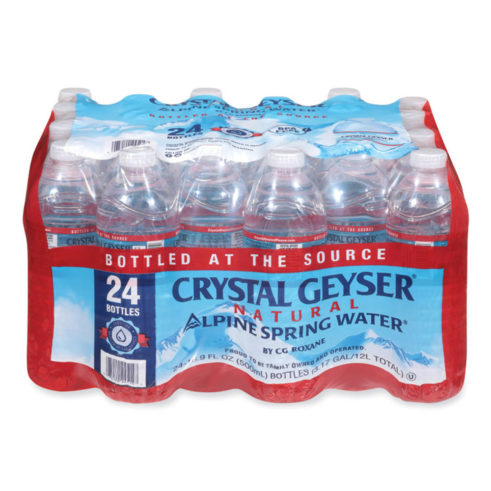 CRYSTAL GEYSER WATER CO 24514CTDEP Natural Alpine Spring Water, 16.9 oz Bottle, 24/Carton
