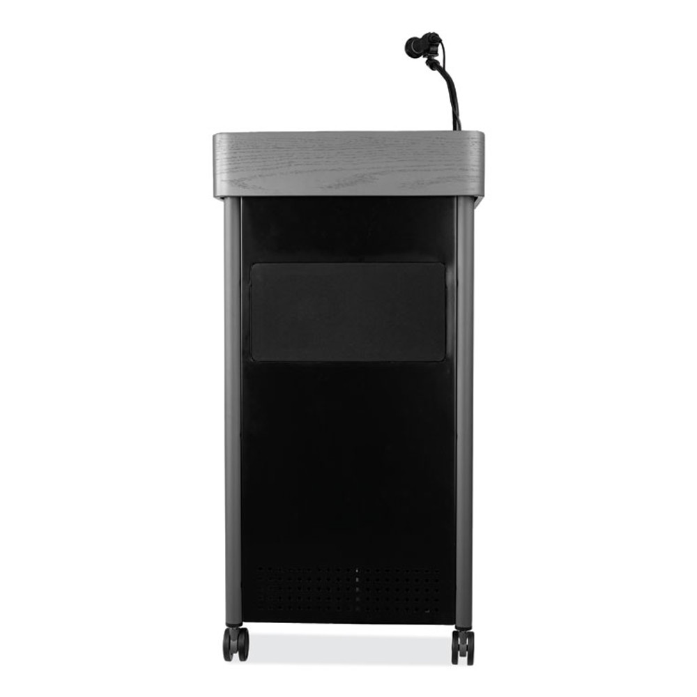 NATIONAL PUBLIC SEATING Oklahoma Sound® GSLS Greystone Lectern with Sound, 23.5 x 19.25 x 45.5, Charcoal Gray