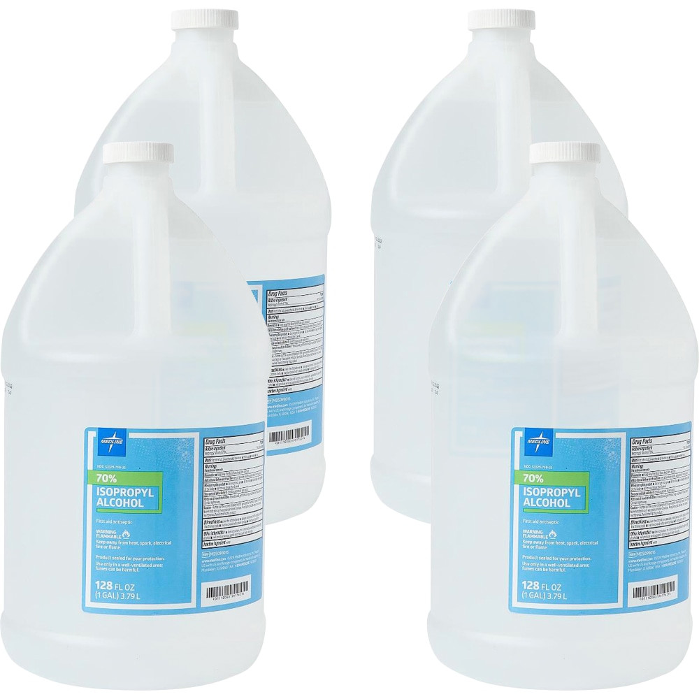 MEDLINE INDUSTRIES, INC. MDS098016CT Medline 70% Isopropyl Rubbing Alcohol, 1 Gallon, Carton Of 4 Bottles