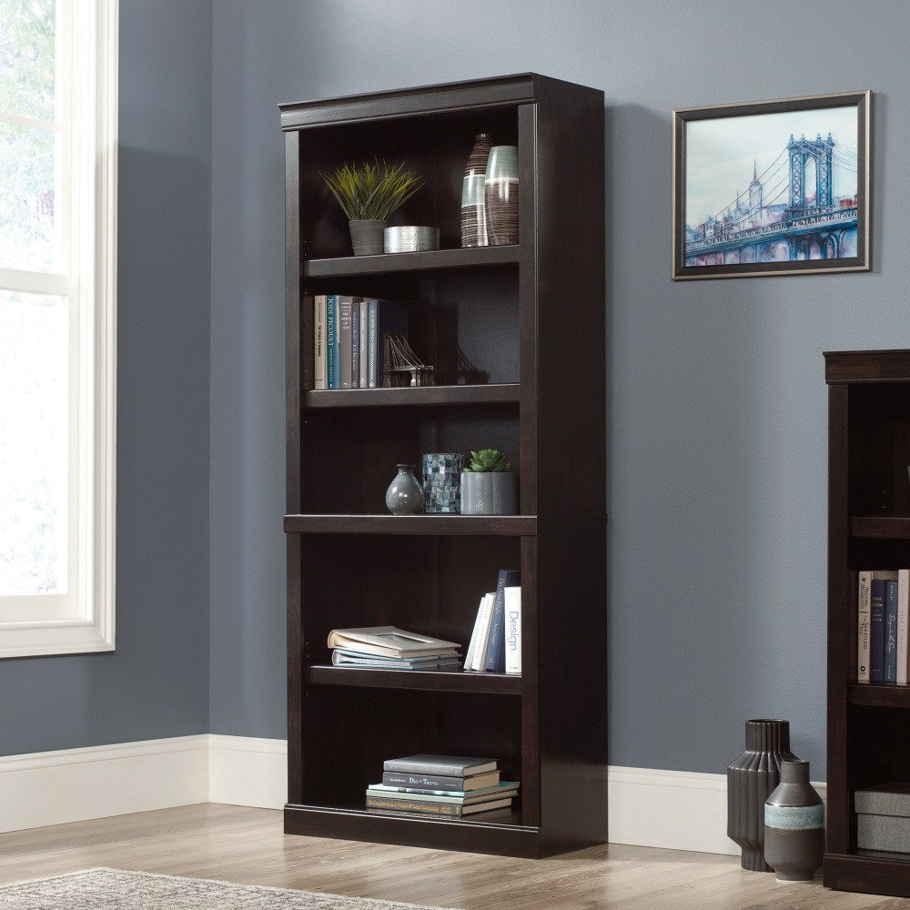 OFFICE DEPOT 425810 Realspace 72inH 5-Shelf Bookcase, Peppered Black