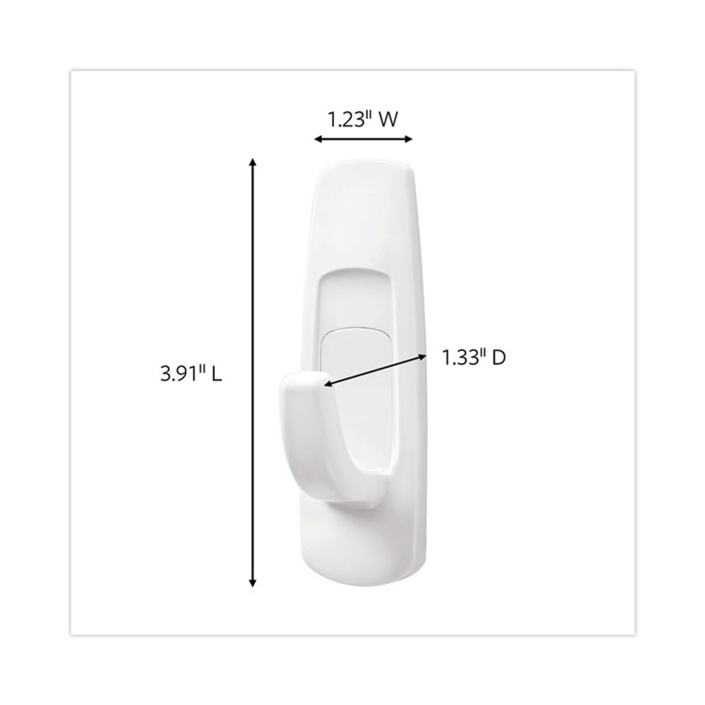 3M/COMMERCIAL TAPE DIV. Command™ 17003ES Large Utility Hooks, Plastic, White, Supports 5 lb