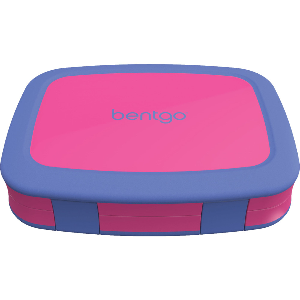 Make lunches simple with this Bentgo Kids Brights Lunch Box. Designed with child-size portions in mind, this lunch box holds a variety of nutritious foods and keeps them fresh and safely contained until its time to eat.  Made with food-safe materials free of BPA, vinyl, lead and PVC.  5 compartments keep the main dish separate from the sides, dips and dessert.  Leak-proof design guards against messy spills.  ideal portion sizes for children ages 3 to 7.  Removable tray is microwave safe, so you can reheat food.  Tray is top-rack dishwasher safe for easy cleaning.  Backed by the manufacturers 2-year limited warranty.