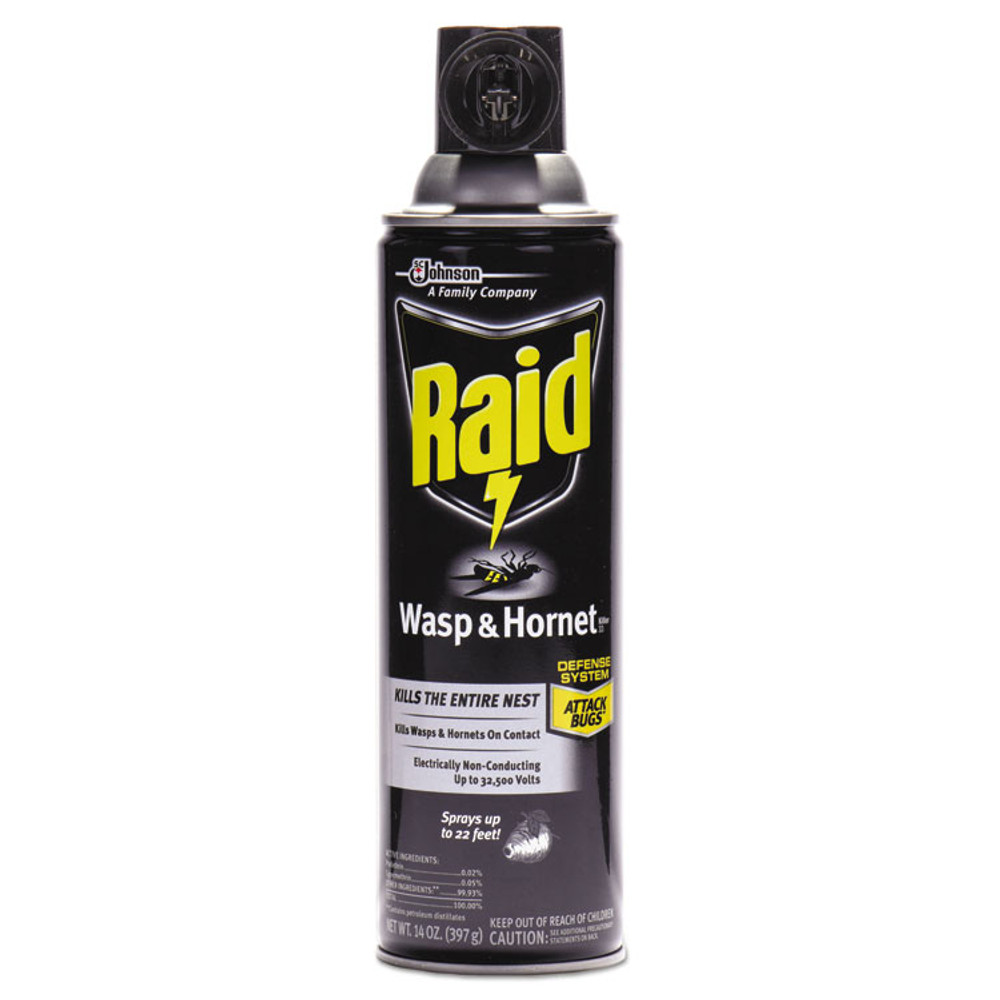 SC JOHNSON Raid® 668006 Wasp and Hornet Killer, 14 oz Aerosol Spray, 12/Carton