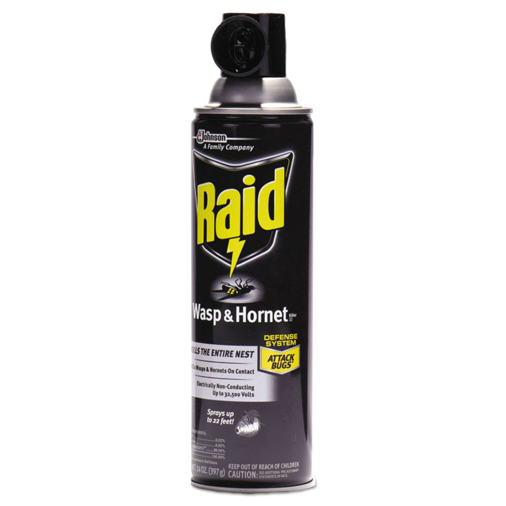 SC JOHNSON Raid® 668006 Wasp and Hornet Killer, 14 oz Aerosol Spray, 12/Carton