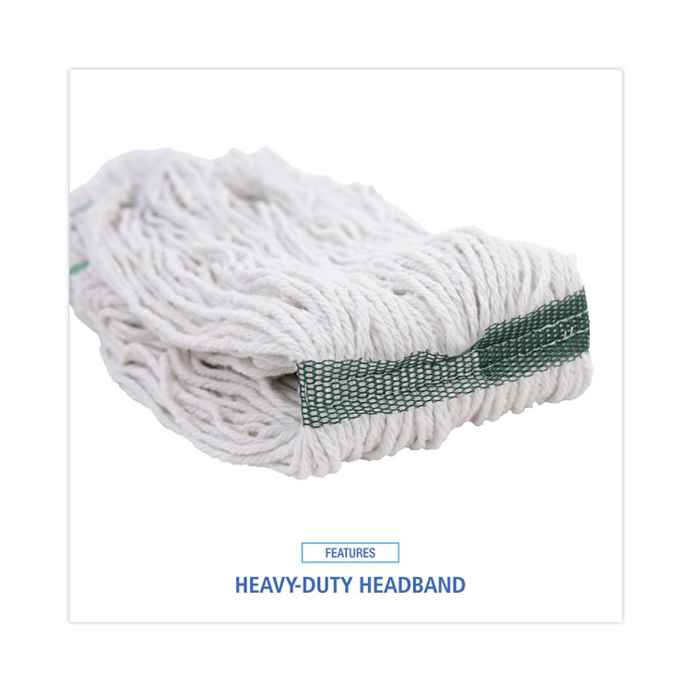 BOARDWALK 502WHNB Narrowband Looped-End Mop Head, Premium Standard Head, Cotton/Rayon Fiber, Medium, White