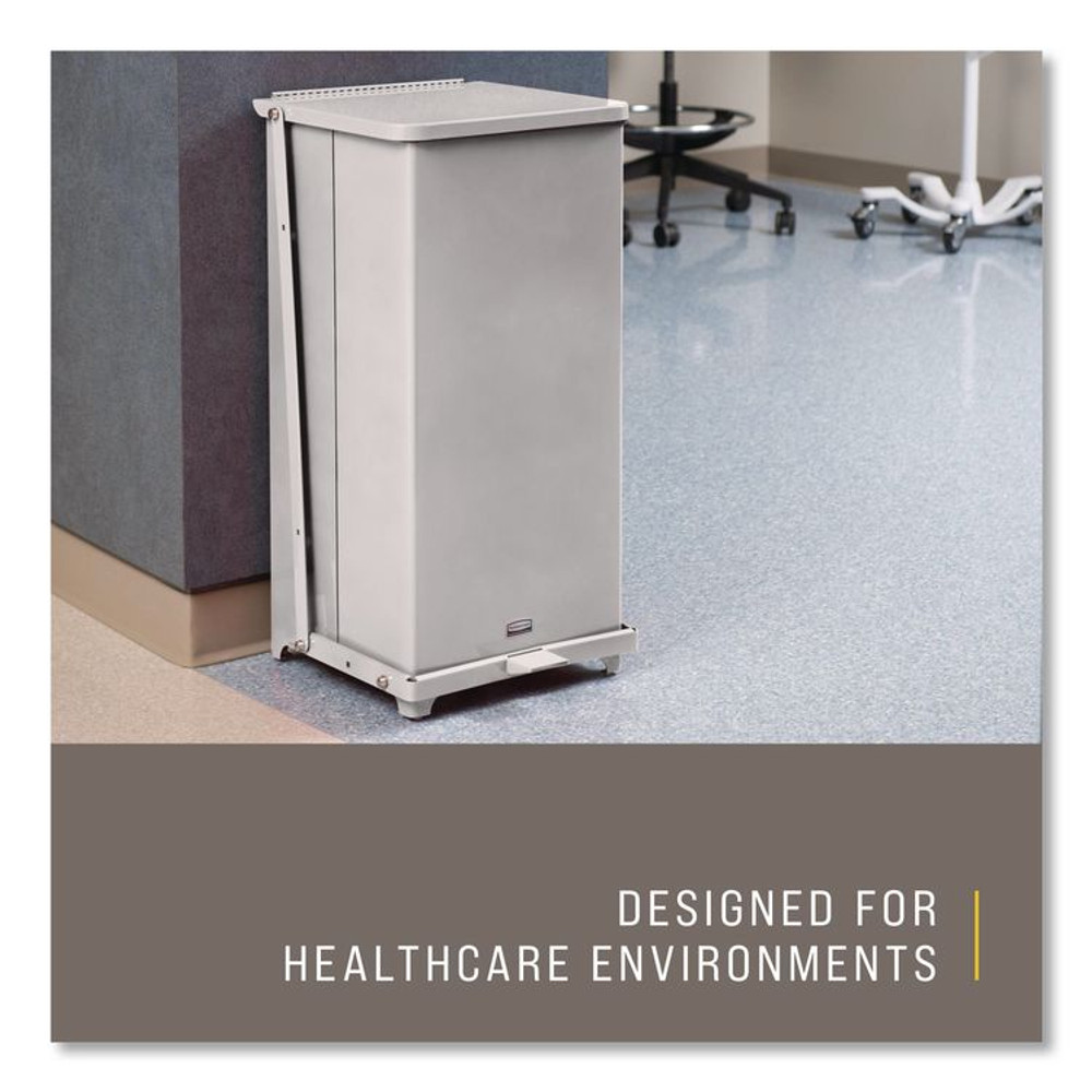 RUBBERMAID COMMERCIAL PROD. ST24SSPL Defenders Heavy-Duty Steel Step Can, 13 gal, Steel, Stainless Steel